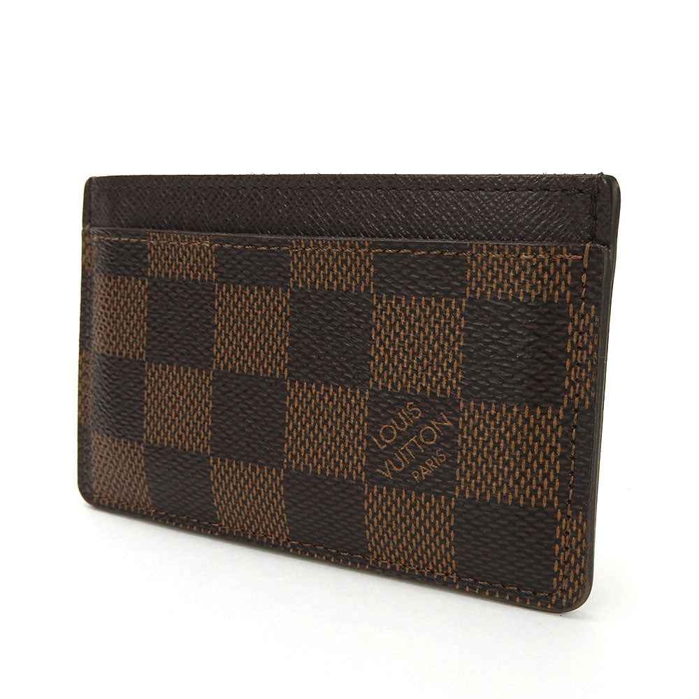 LOUIS VUITTON Card Case N61722 Damier canvas Brown Porte Cartes�ESimple Women(Unisex)