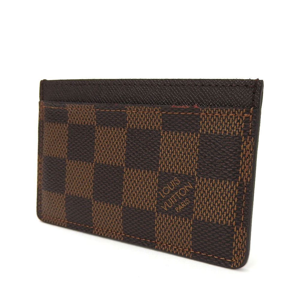 LOUIS VUITTON Card Case N61722 Damier canvas Brown Pass Case Card Case Porte Cartes�ESimple mens(Unisex)