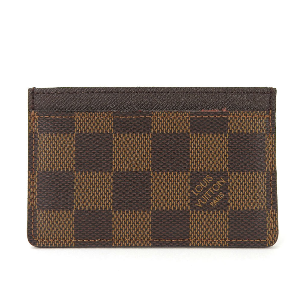 LOUIS VUITTON Card Case N61722 Damier canvas Brown Pass Case Card Case Porte Cartes�ESimple mens(Unisex)