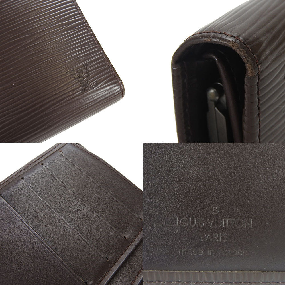 LOUIS VUITTON Bifold Wallet M6324D Epi Leather Brown Portefeuille Viennoiserie Women  d