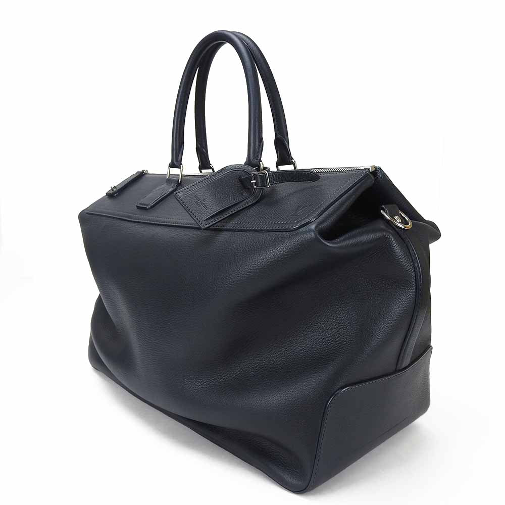 LOUIS VUITTON Boston Duffel bag M93172 Grain Calfskin Leather Navy Neo Greenwich mens  d