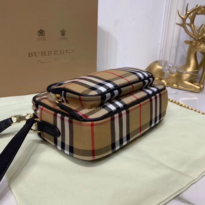 Top Quality  Check Cotton Camera Bag Neutral For Women, Womenâs Bags 7.7in/19.5cm