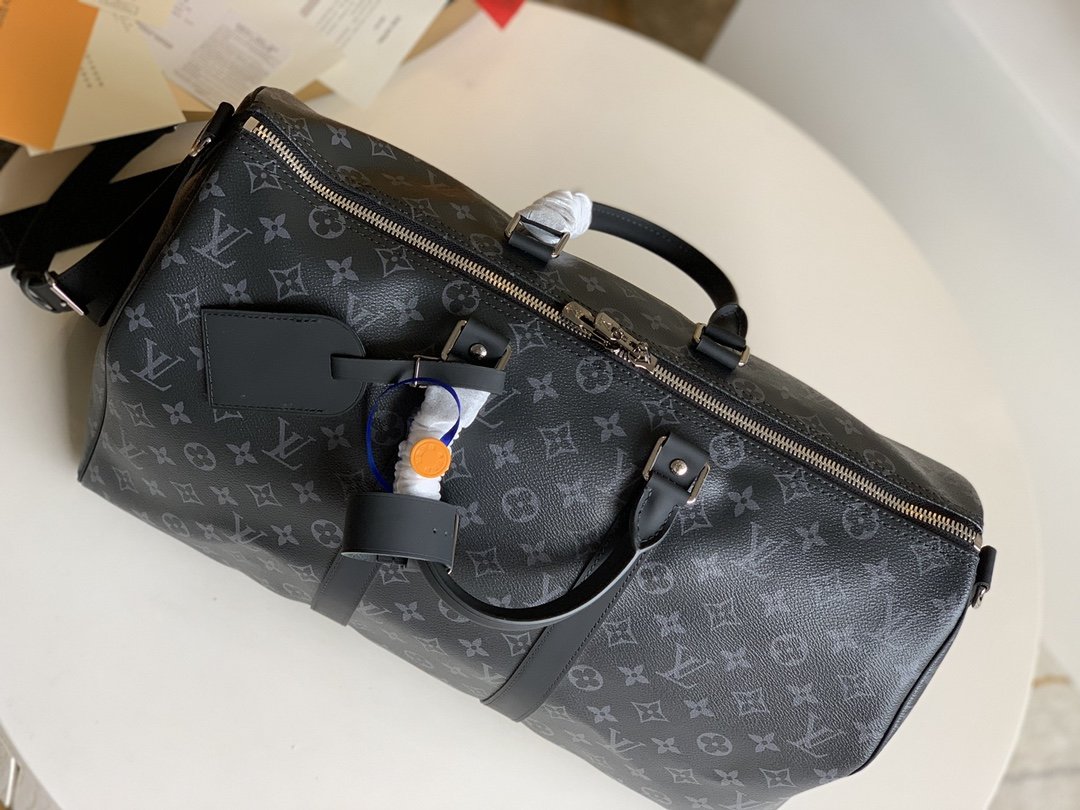 Top Quality Keepall Bandouliere 45 Monogram Eclipse Canvas For Men, Bags, Travel Bags 17.7in/45cm Top Quality M40569