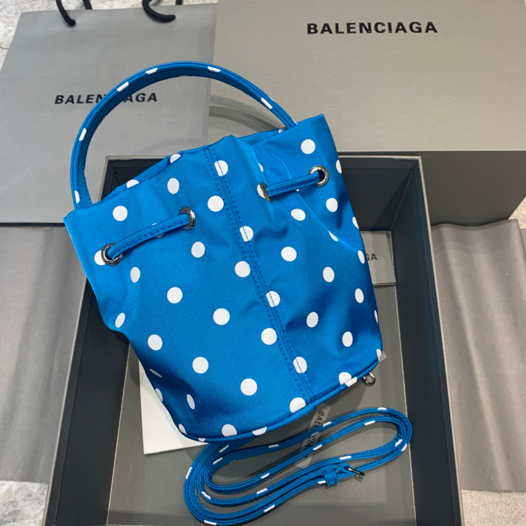 Balen Le Cagole MeTop Qualityum Bucket Bag In Blue, For Women,  Bags 11.8in/30cm