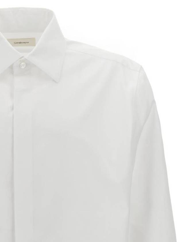 Luxury Saint Laurent Trending 2025 Cassandre Long Sleeve Shirt White