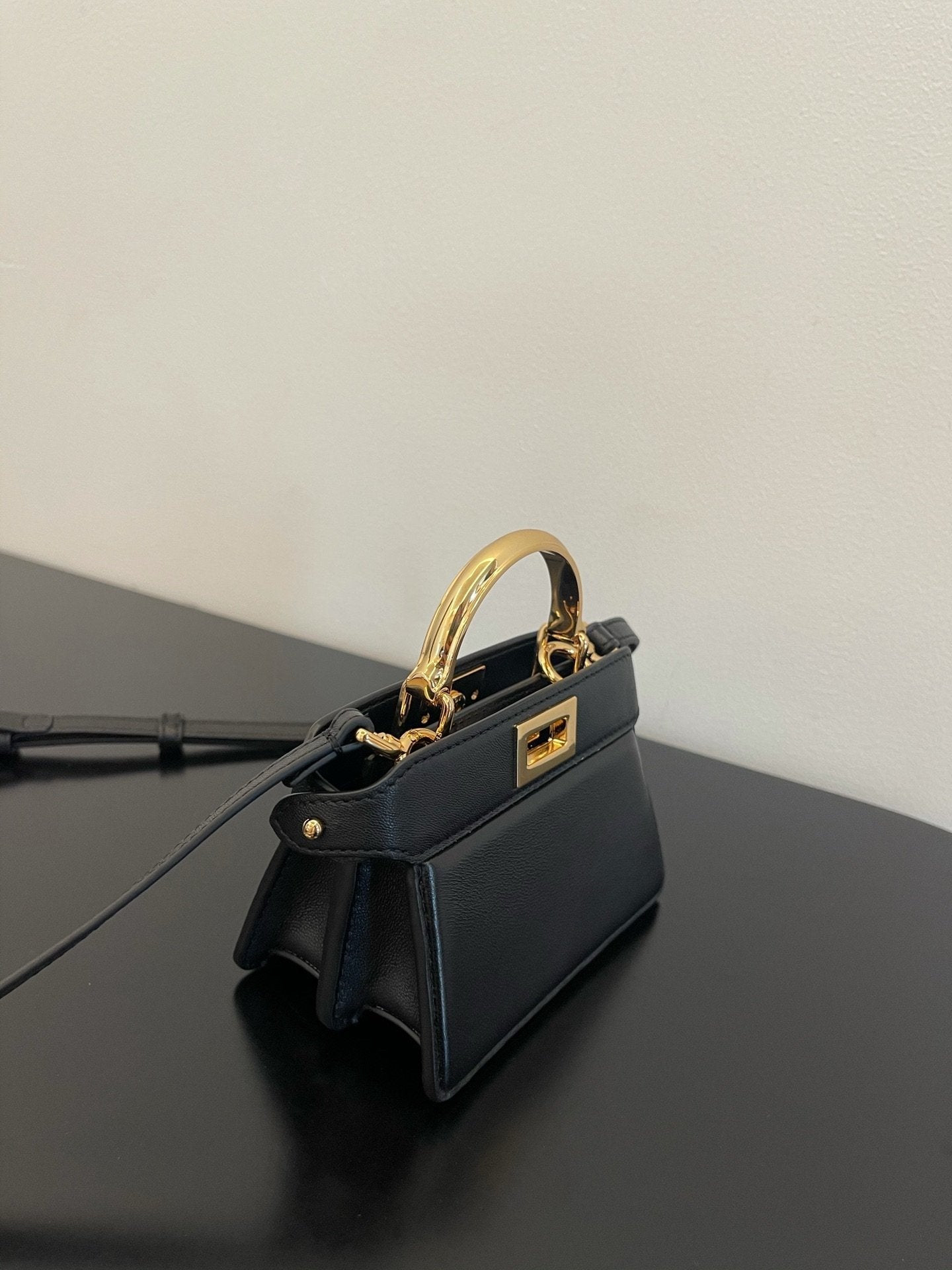 Top QualityTop Quality Peekaboo ISeeU Petite Black Micro Bag For Woman 11cm/4.5in