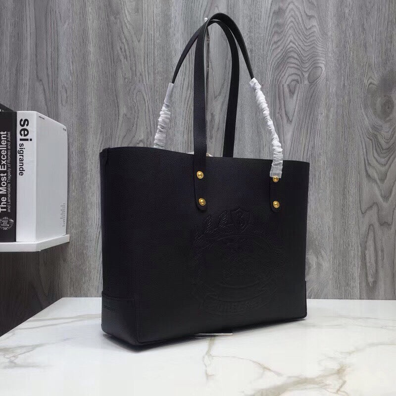 Top Quality Small Embossed Crest Tote Black For Women, Bags 13.8in/35cm