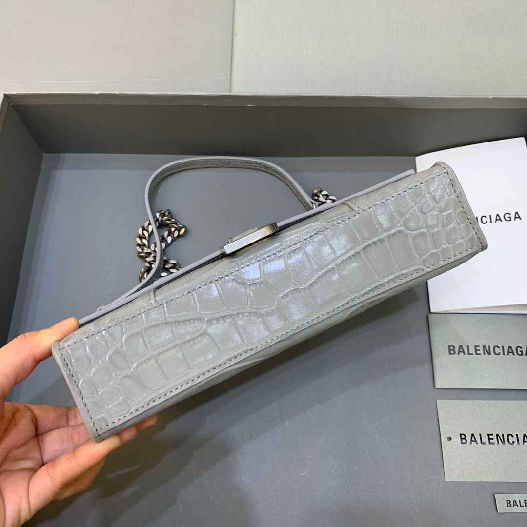 Top Quality Hourglass Wallet On Chain in Gray, For Women,  Bags 9in/23cm