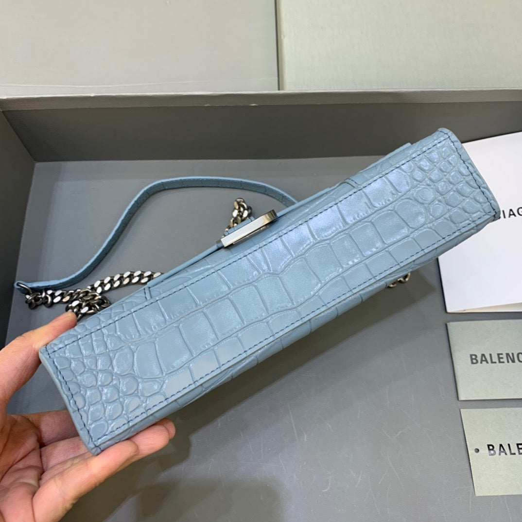 Top Quality Hourglass Wallet On Chain in Blue, For Women,  Bags 9in/23cm