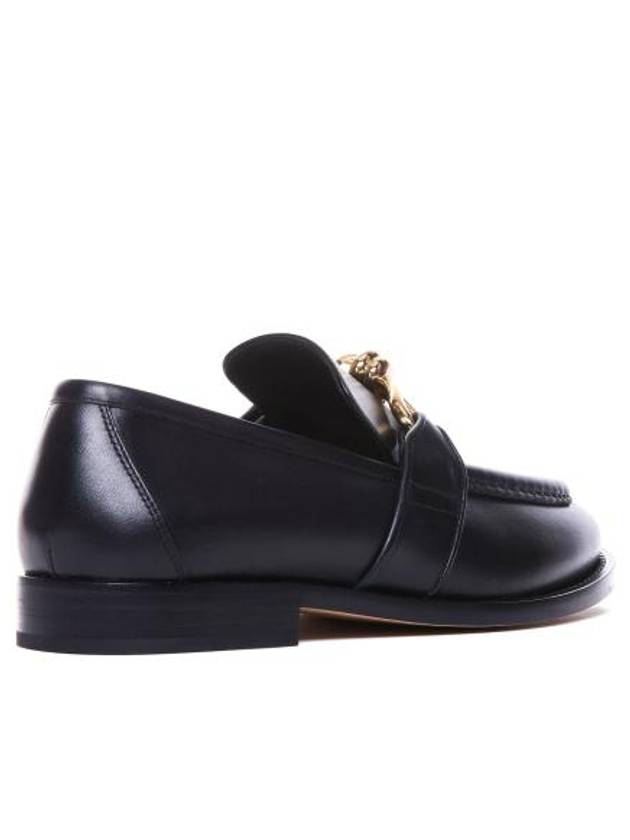 Luxury Bottega Veneta Astaire Signature Metallic Knot Detail Leather Loafers Black