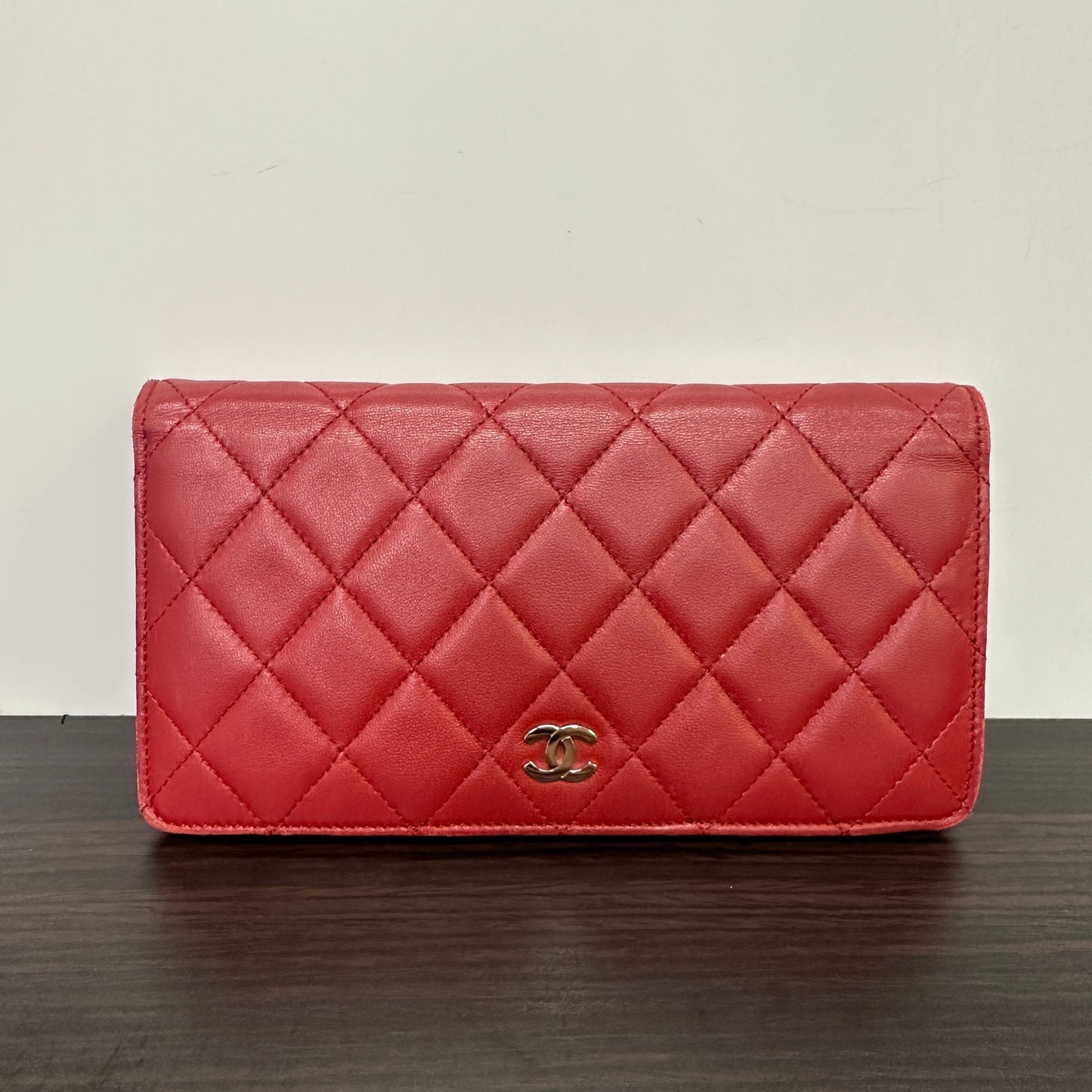 Chanel Lambskin Leather Red Quilted LB120240