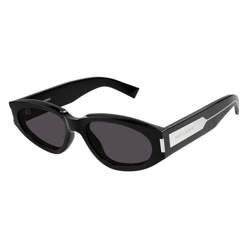Saint Laurent Sunglasses Round Full Rim, Black Frame and Black Lens SL618001