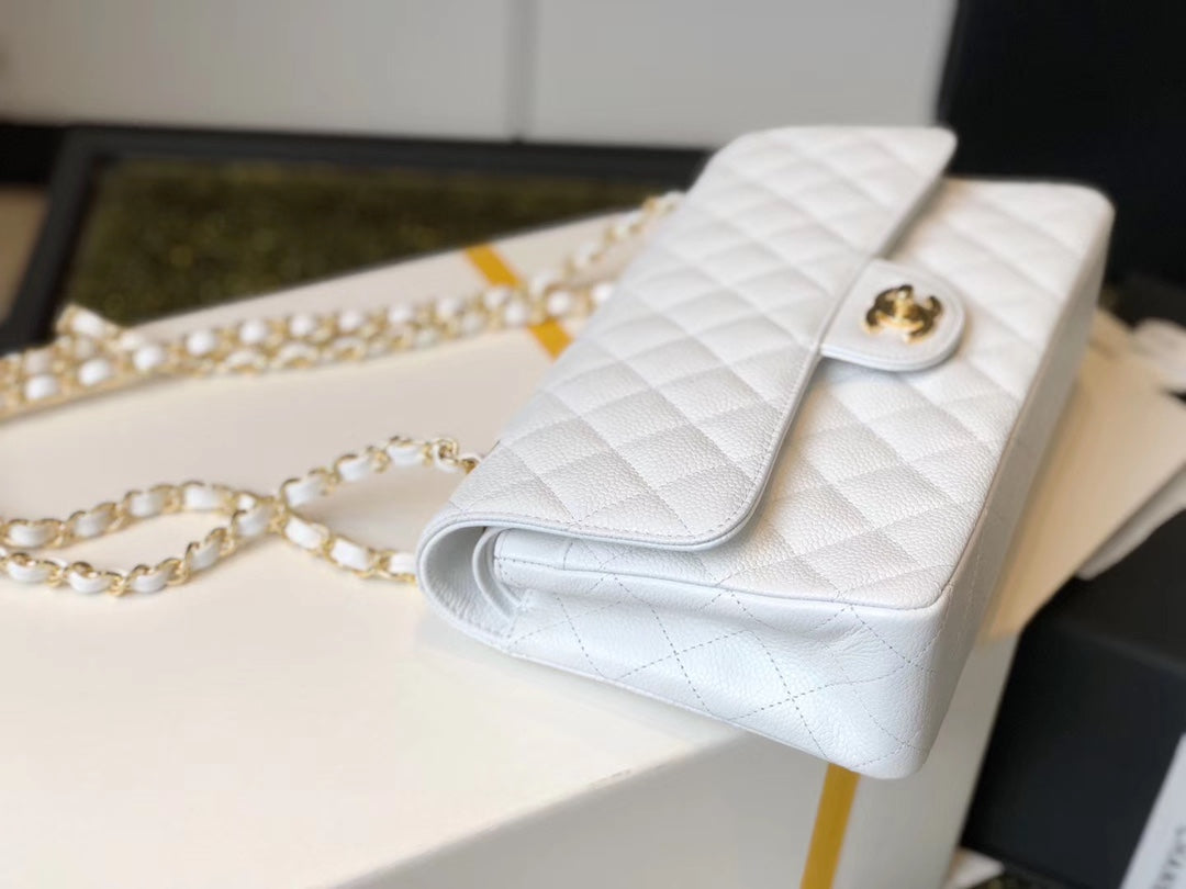 CHL Classic MeTop Qualityum Top Qualityapbag Golden Hardware White 10in/25.5cm