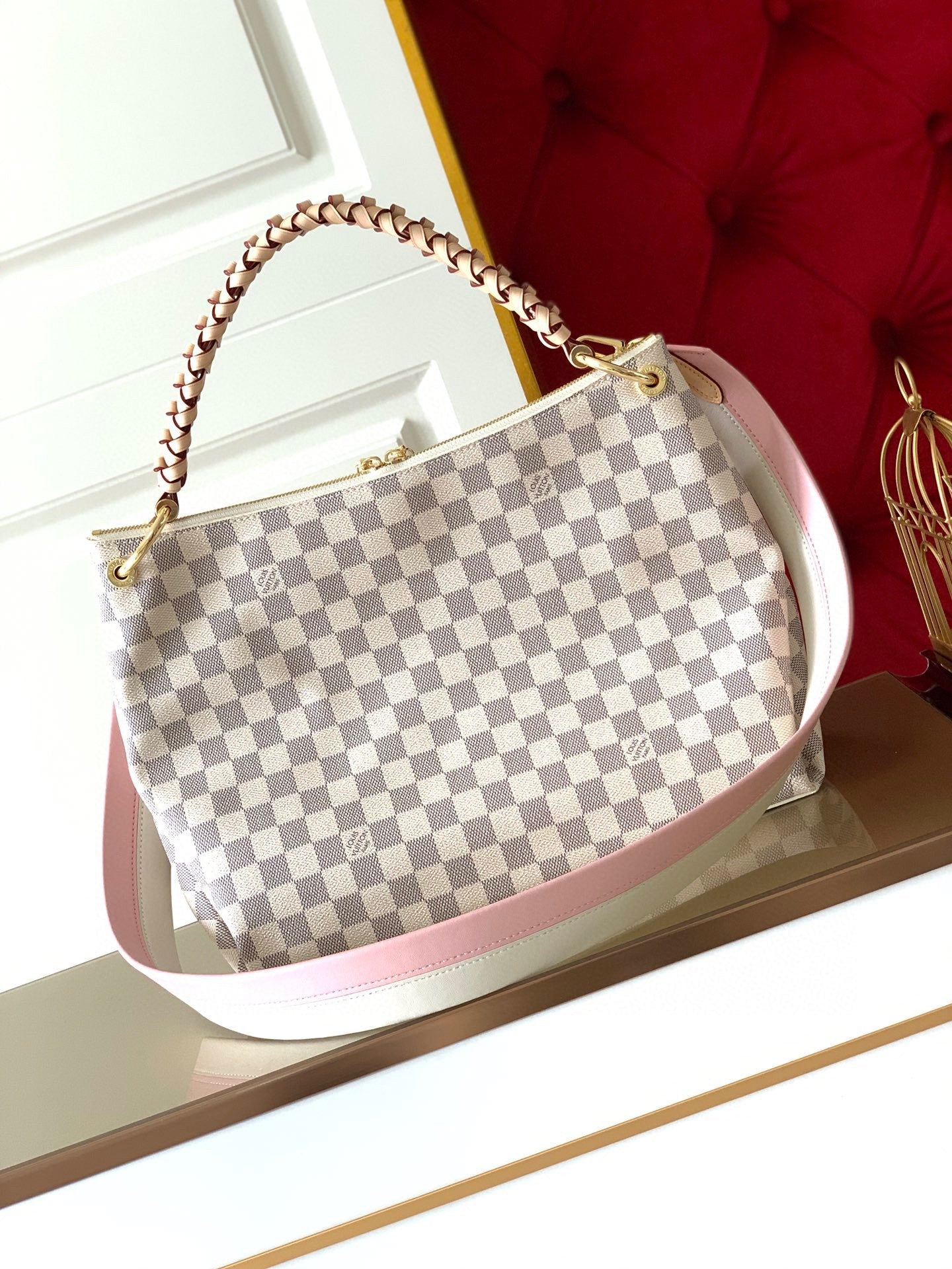 Top Quality Beaubourg Hobo MM Damier Azur Canvas For Women,  Shoulder And Crossbody Bags 12.6in/32cm Top Quality N40343