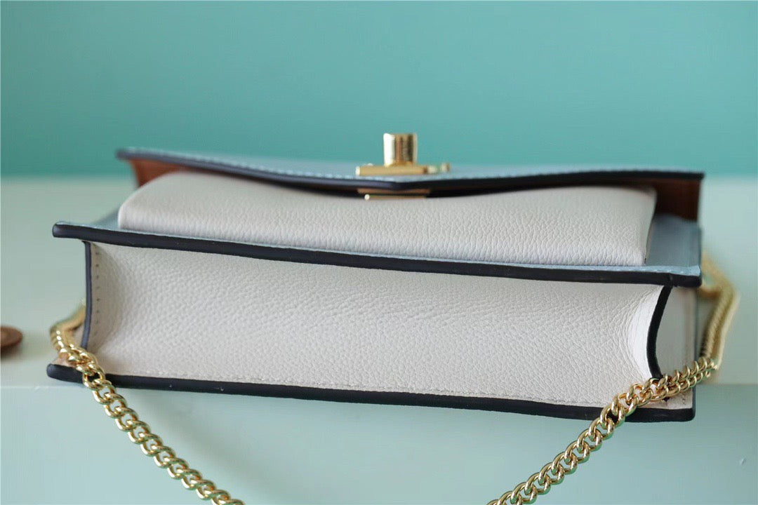 Top Quality Mylockme Chain Pochette Bleu Nuage Blue For Women,  Shoulder and Crossbody Bags 7.5in/19cm Top Quality M81436