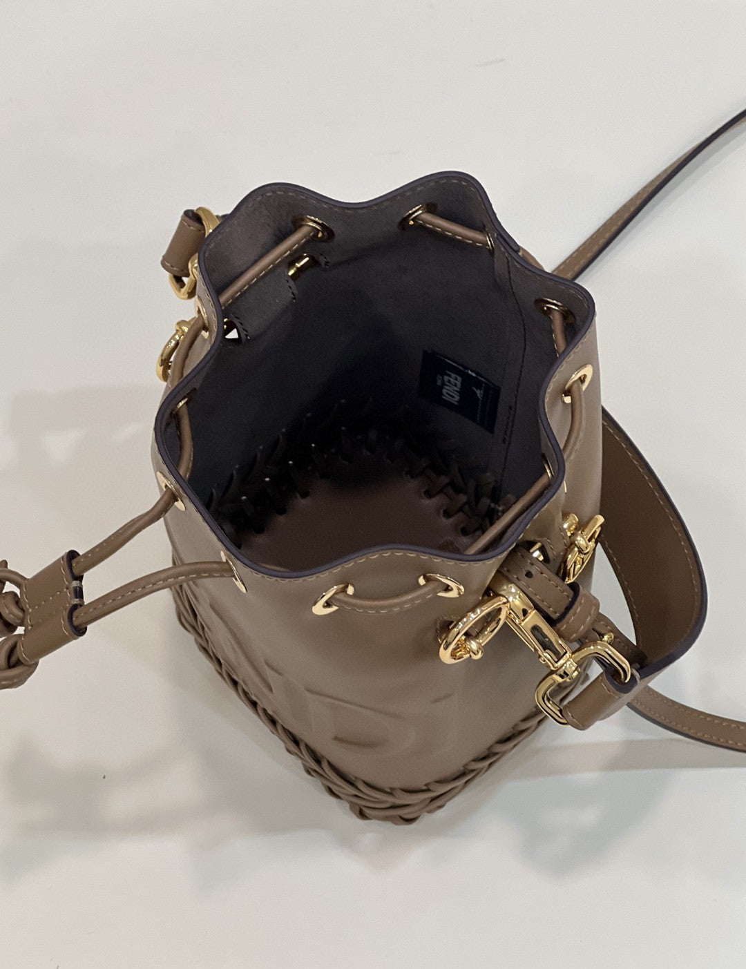 Top QualityTop Quality Mon Tresor Brown Mini-bag with stitching For Woman 18cm/7in
