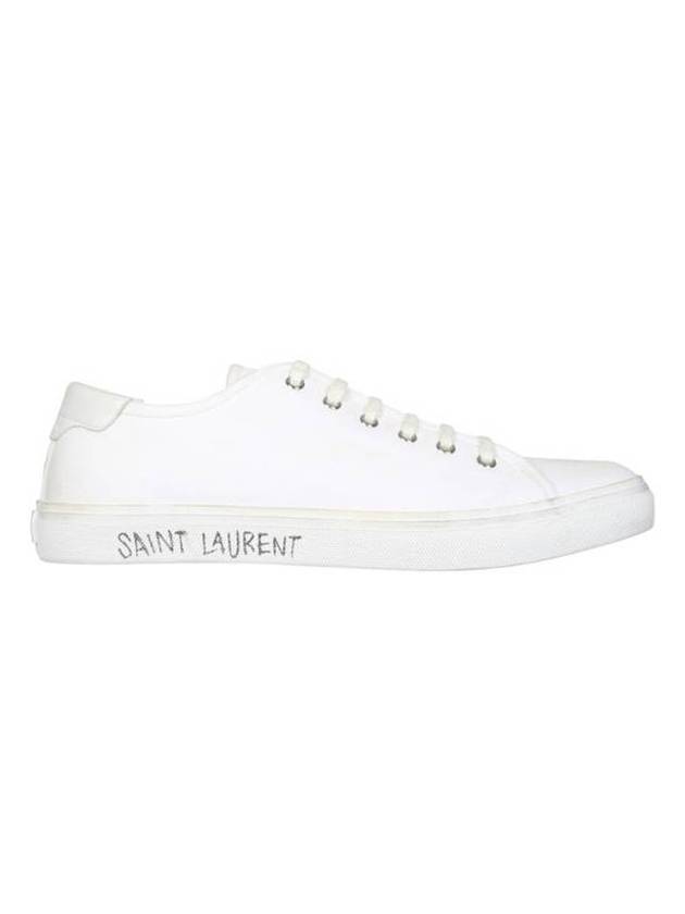 Luxury Saint Laurent Trending 2025 Malibu Logo Canvas Low Top Sneakers White