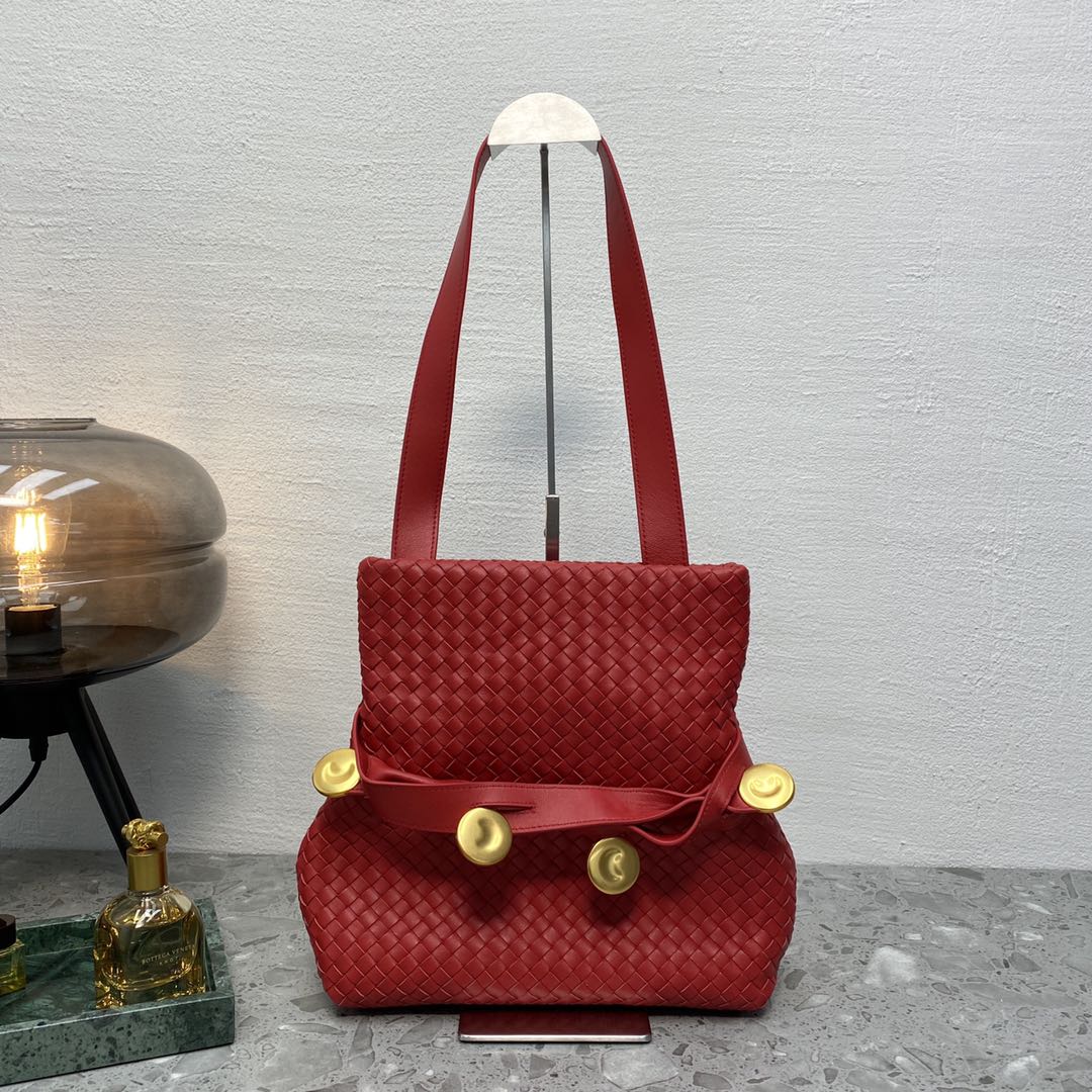 Top Quality Intrecciato Shoulder Bag Red, For Women, Women’s Bags 10.2in/26cm