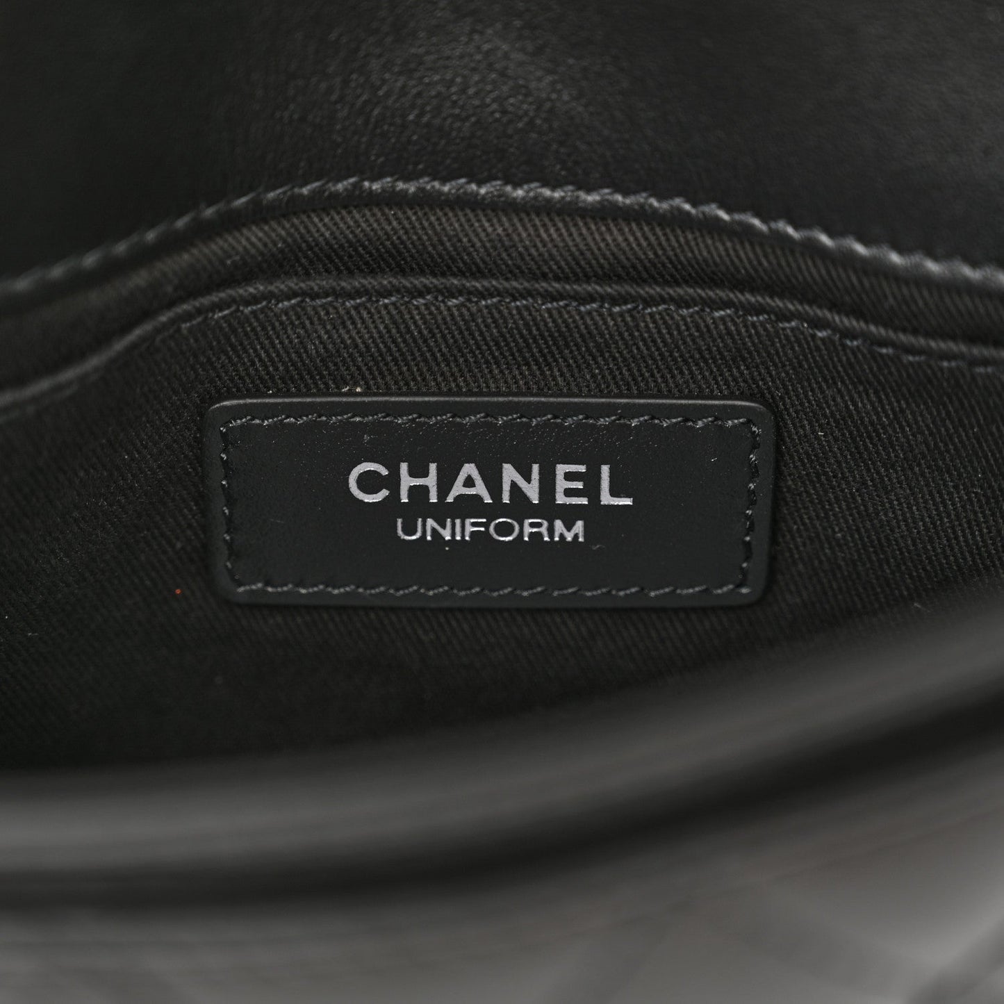 Chanel Calfskin Quilted CC Uniform Flap Belt Bag Black