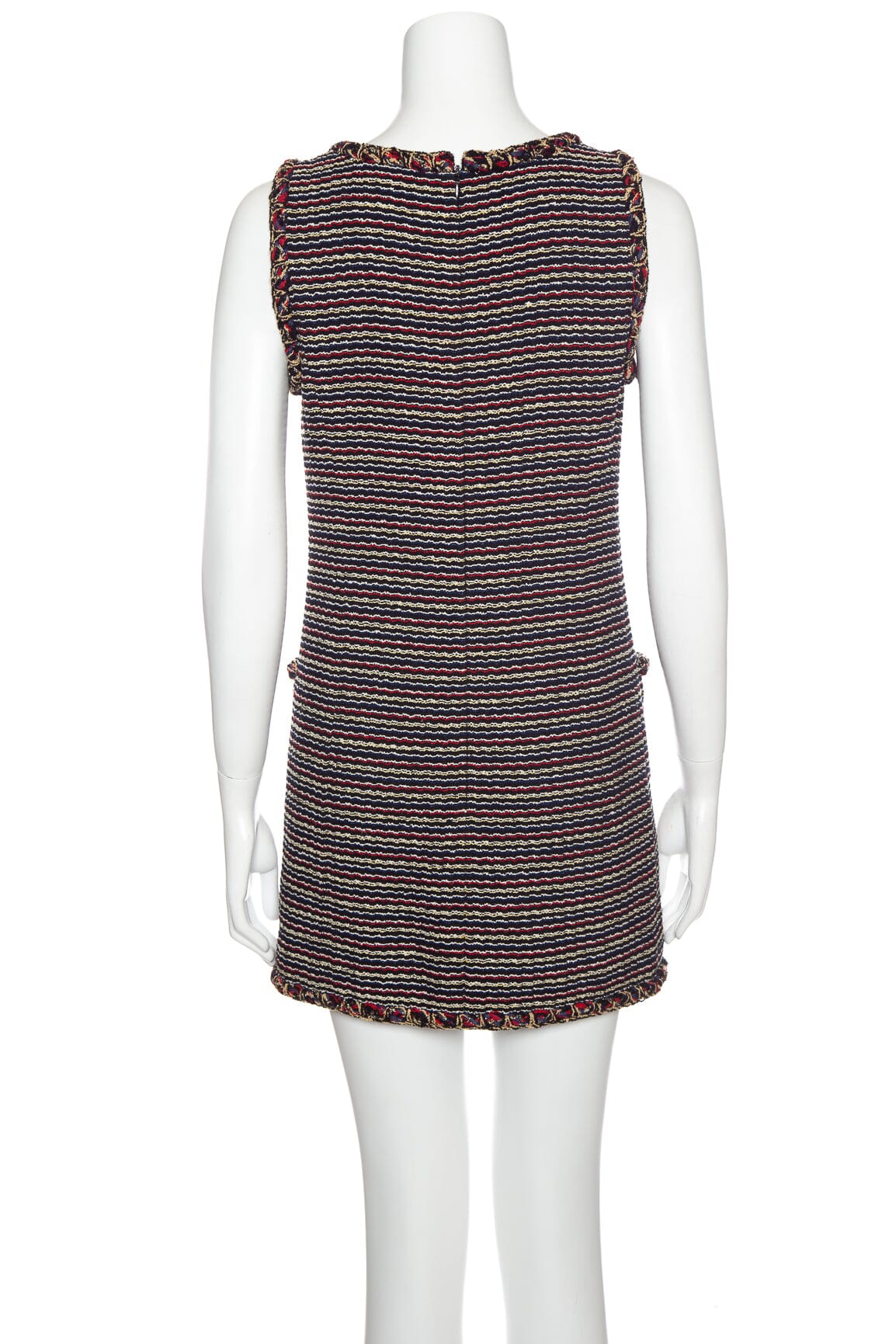 Chanel Multicolor Tweed Sleeveless Mini Dress SZ 38