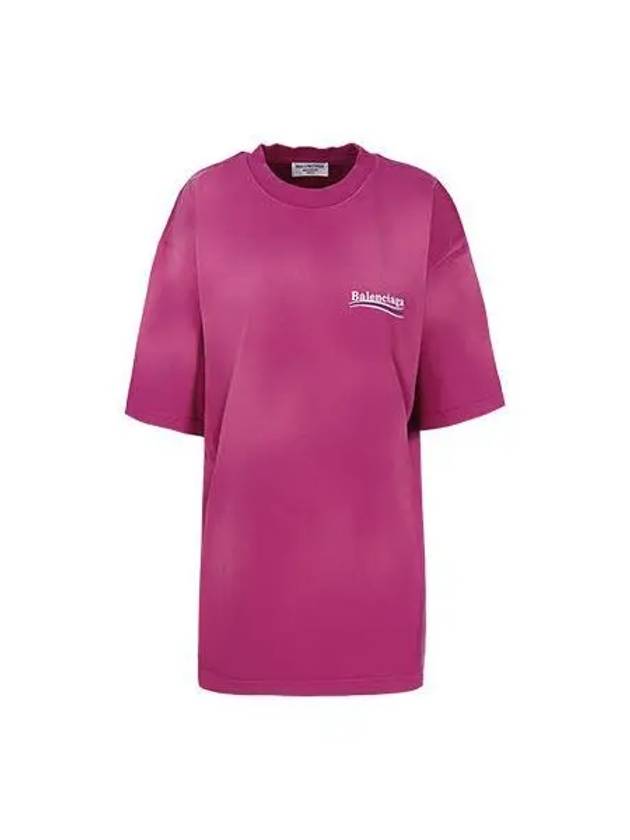 Luxury Balenciaga Trending 2025 Wave Logo Political Campaign Large Fit Short Sleeve T-Shirt Pink