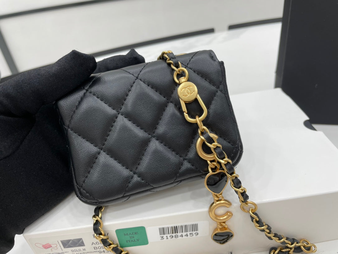 CHLMini Flap Bag Black For Women, Women’s Bags 3.5in/9cm