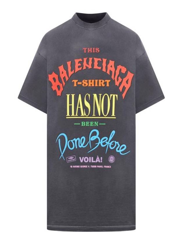 Luxury Balenciaga Trending 2025 Slogan Print Oversized Short Sleeve T-Shirt Black