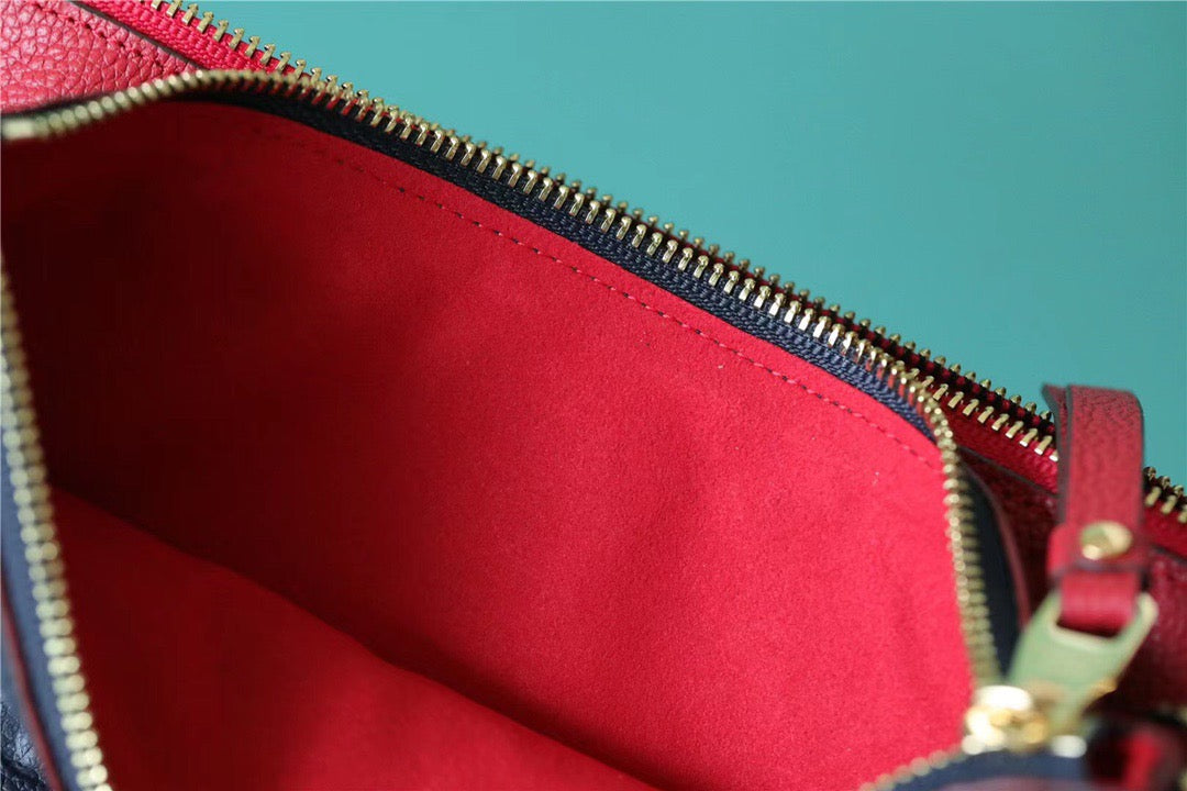 Top Quality Double Zip Pochette Monogram Empreinte Black/Red For Women,  Shoulder and Crossbody Bags 7.9in/20cm Top Quality