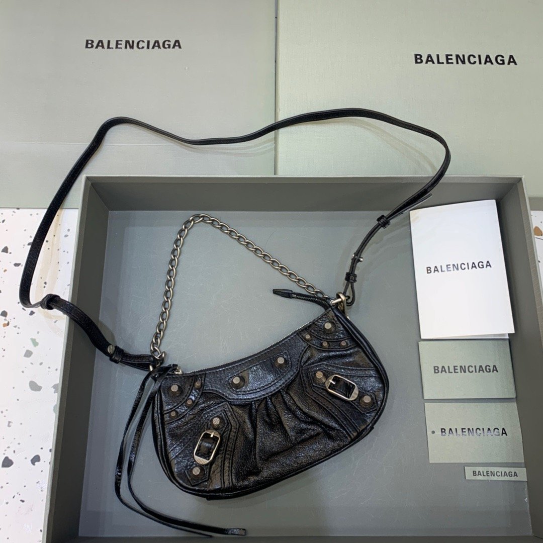 Top Quality Le Cagole Mini Bag With Chain In Black, For Women,  Bags 8.2in/21cm 6958141VG9Y1000