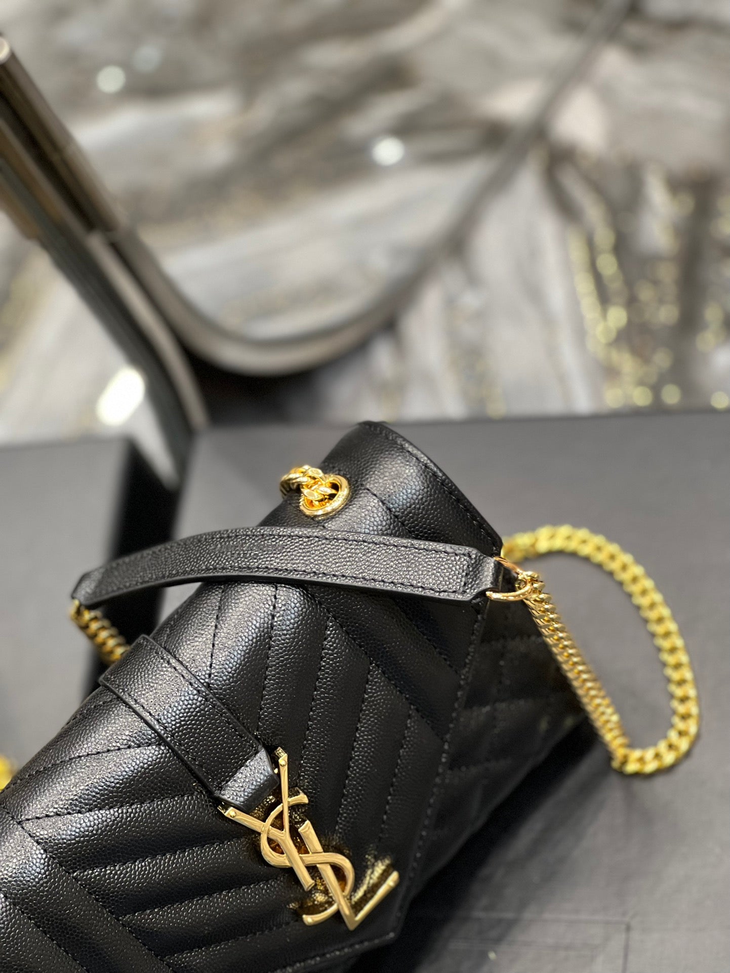 YSSL Small Bag Black In Mix Matelasse For Women 8in/21cm YSL 600195BOW911000
