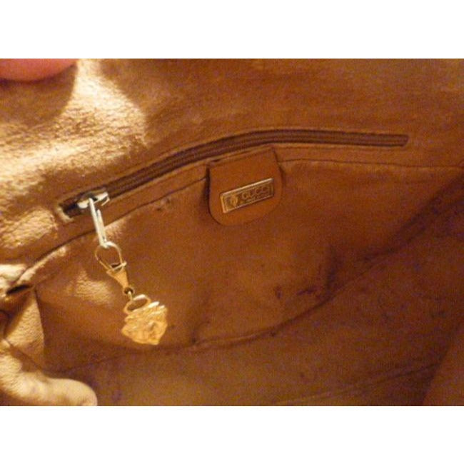 Gucci   Camel Small G Logo Print On Ivory Coated Canvas And Camel Leather