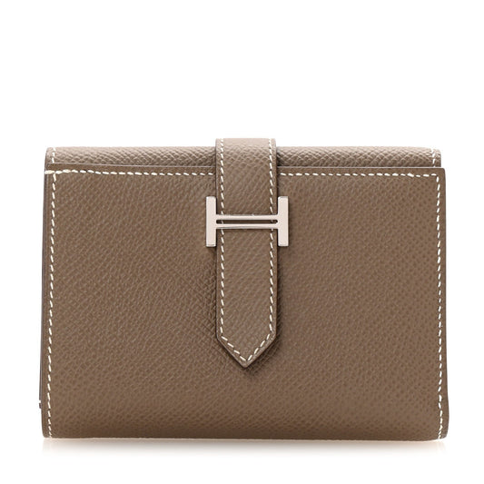 Hermes Epsom Tri-Fold Compact Bearn Wallet Etoupe