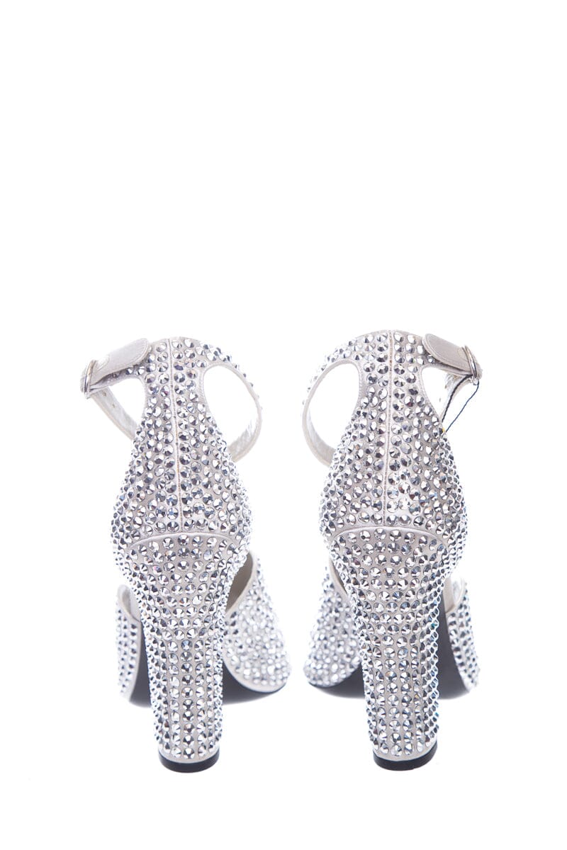 Prada Silver Embellished Heels SZ 37.5