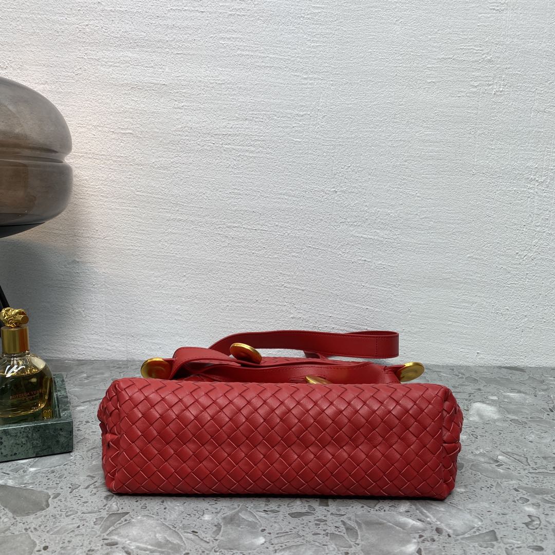 Top Quality Intrecciato Shoulder Bag Red, For Women, Women’s Bags 10.2in/26cm