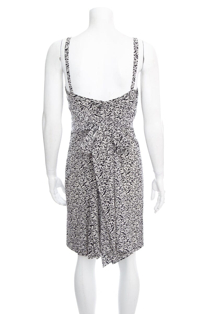 Chanel Black and White Silk Ho  Printed Dress SZ S