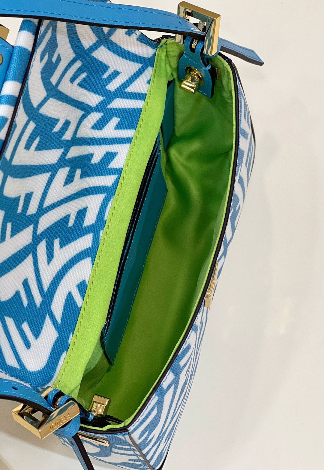 Top QualityTop Quality Mini Baguatte 1997 Blue Glazed Bag For Woman 19.5cm/7.5in