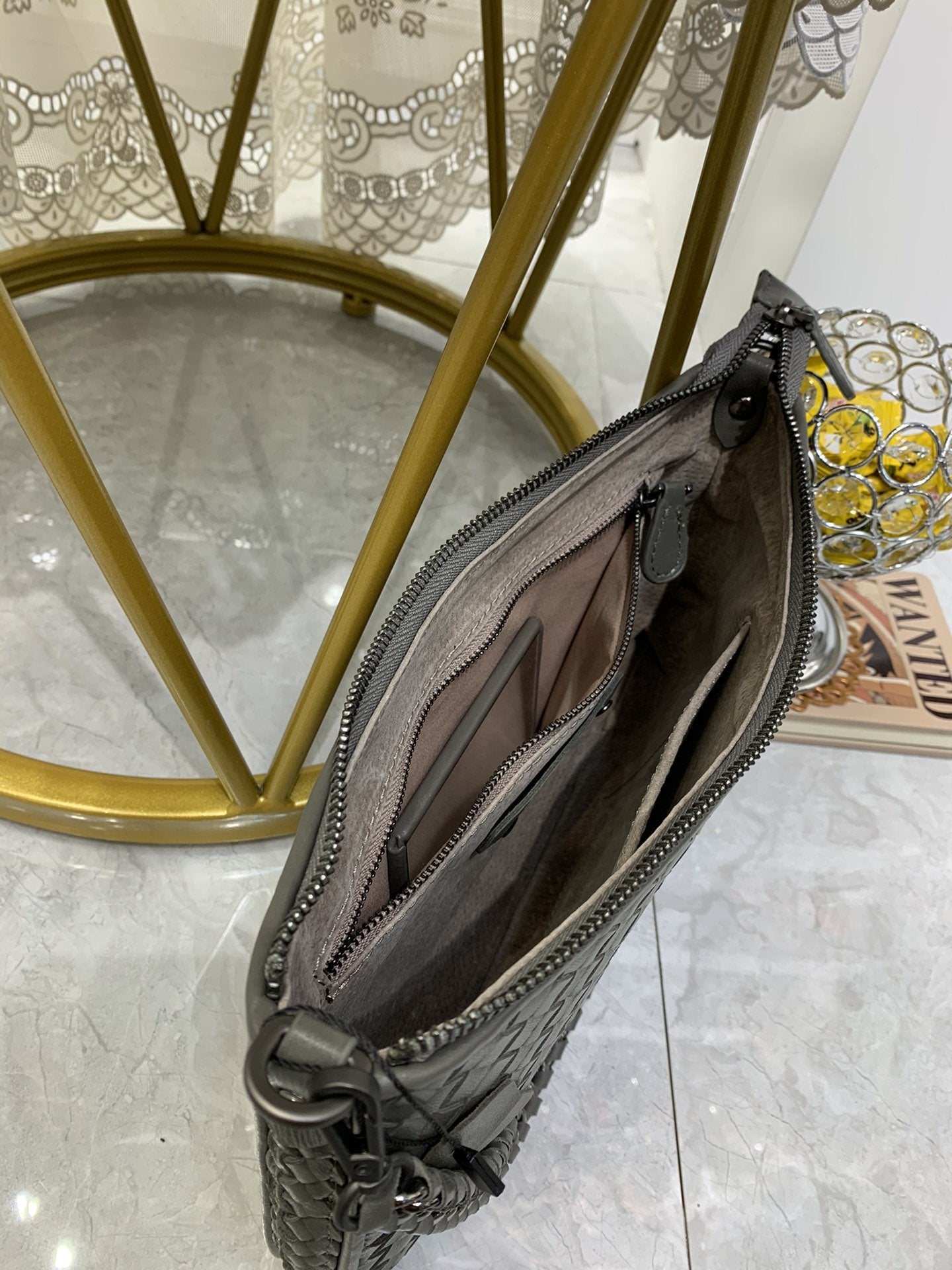 Top Quality Crossbody Bag Cinereous, For Women, Bags 9.4in/24cm