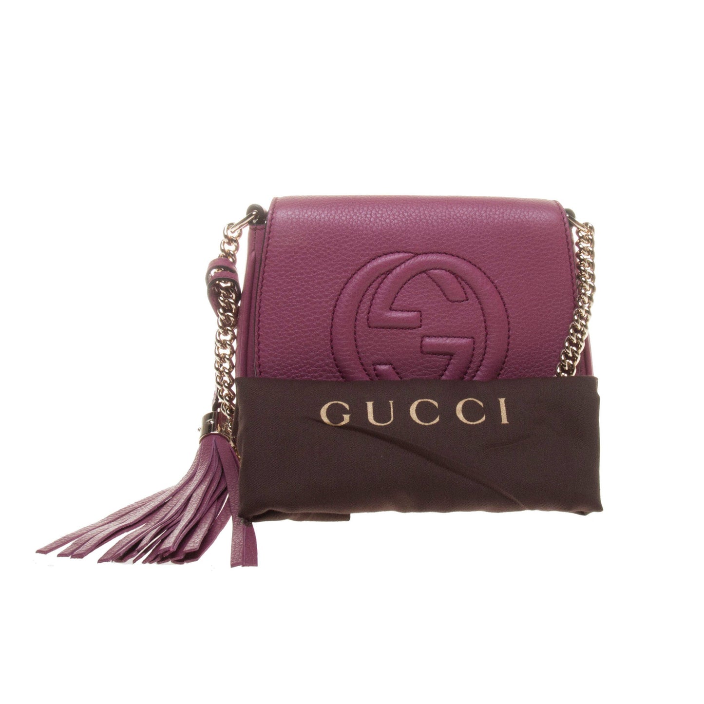 Gucci 323190 Purple Soho Leather Chain Bag