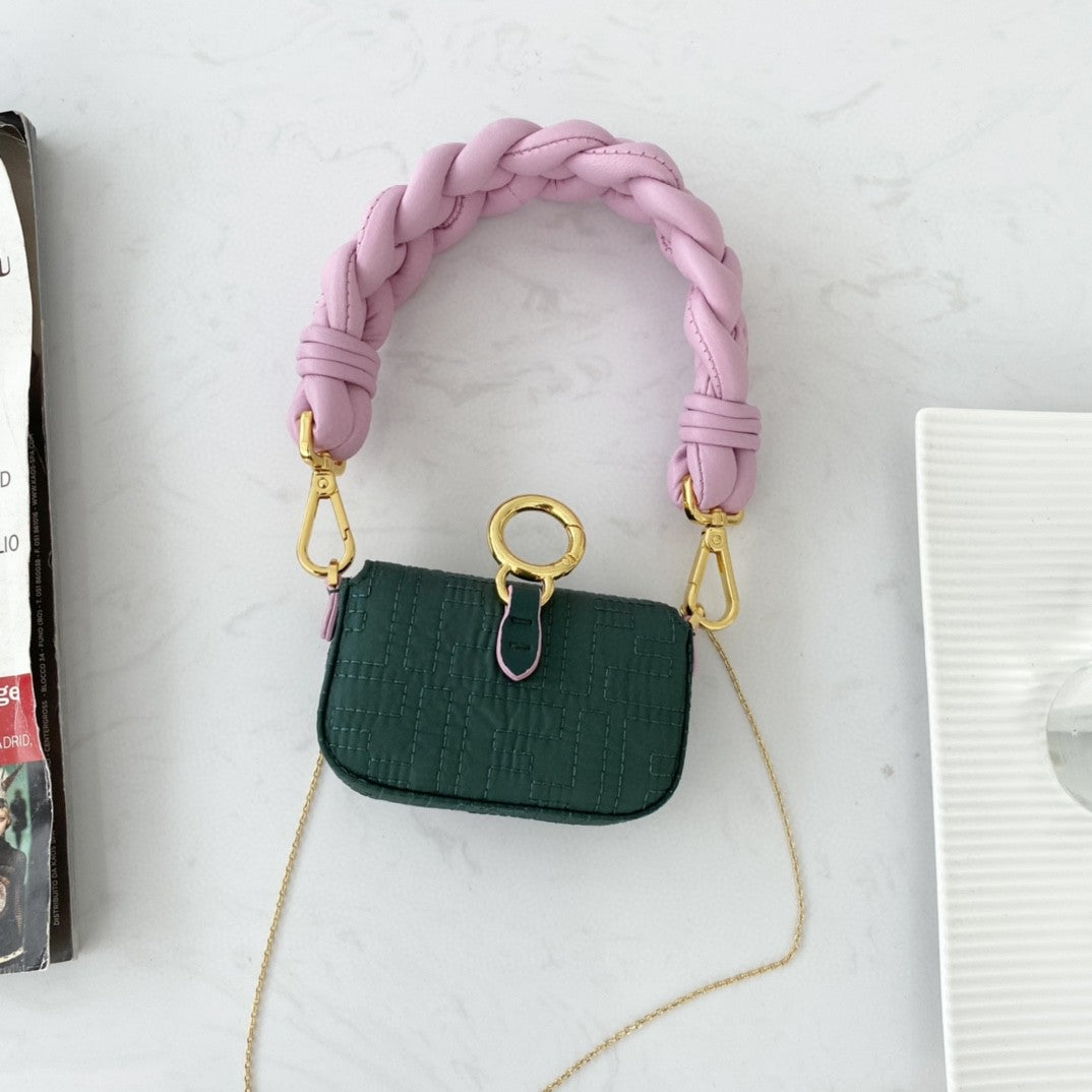 Top QualityTop Quality Nano Baguette Maxi Handle Pink and Green Bag For Woman 6.5cm/2.5in