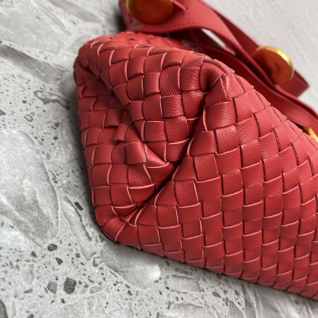 Top Quality Intrecciato Shoulder Bag Red, For Women, Women’s Bags 10.2in/26cm