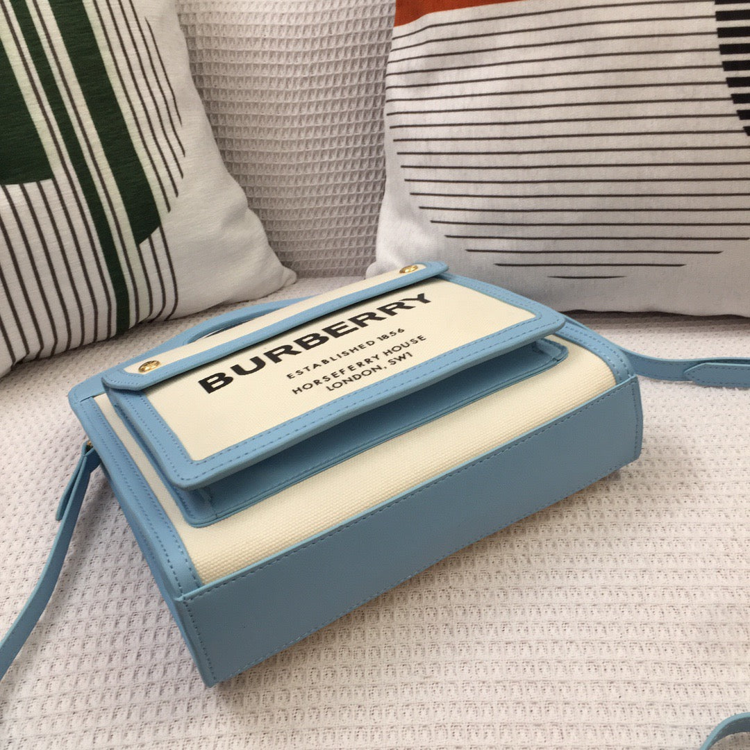 Top Quality Mini Two-tone Canvas And Pocket Bag Blue For Women, Bags 10.4in/26.5cm 80434931