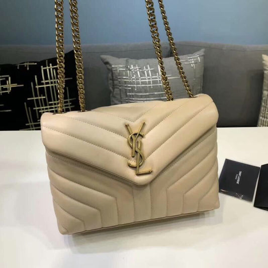 Top Quality Loulou Small Chain Bag In Matelassé "Y" Beige For Women 9.8in/23cm YSL 494699DV7272721