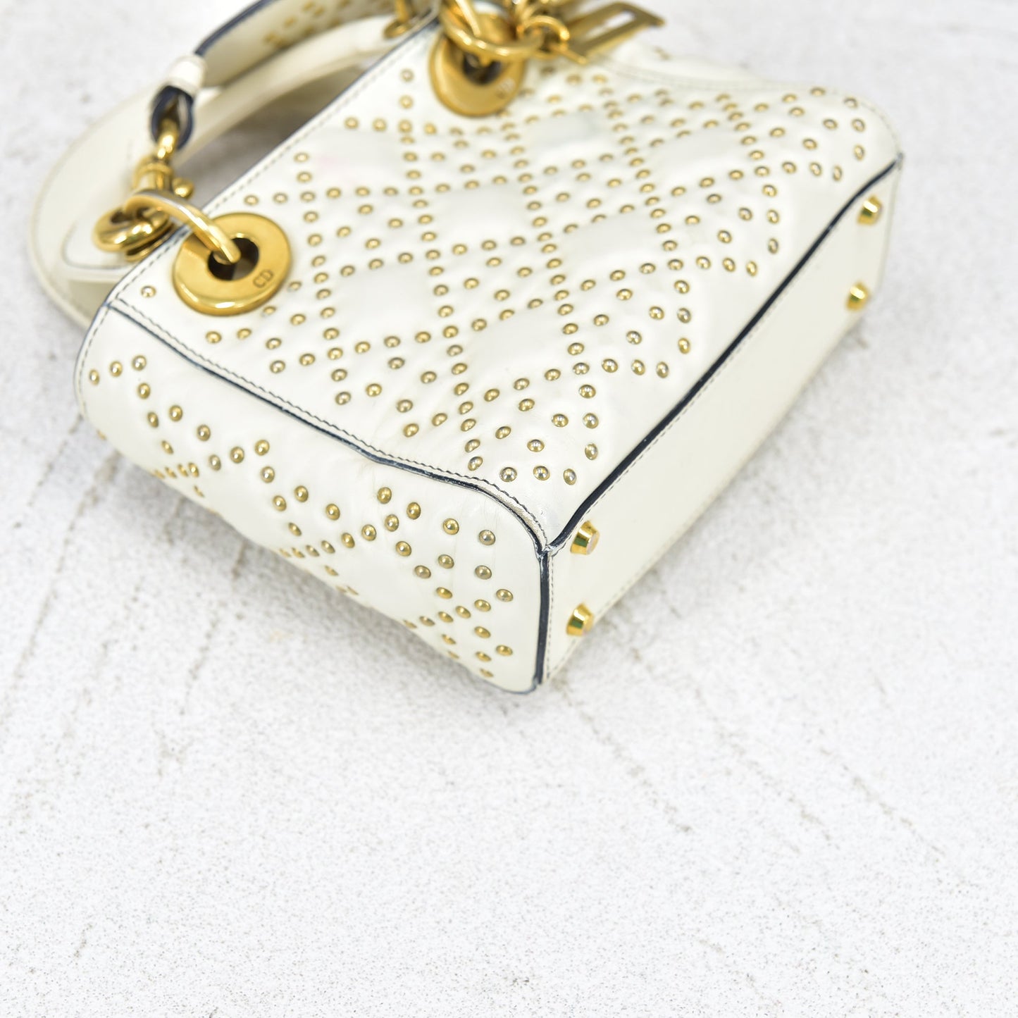 Mini Cannage Leather Studded Lady Dior