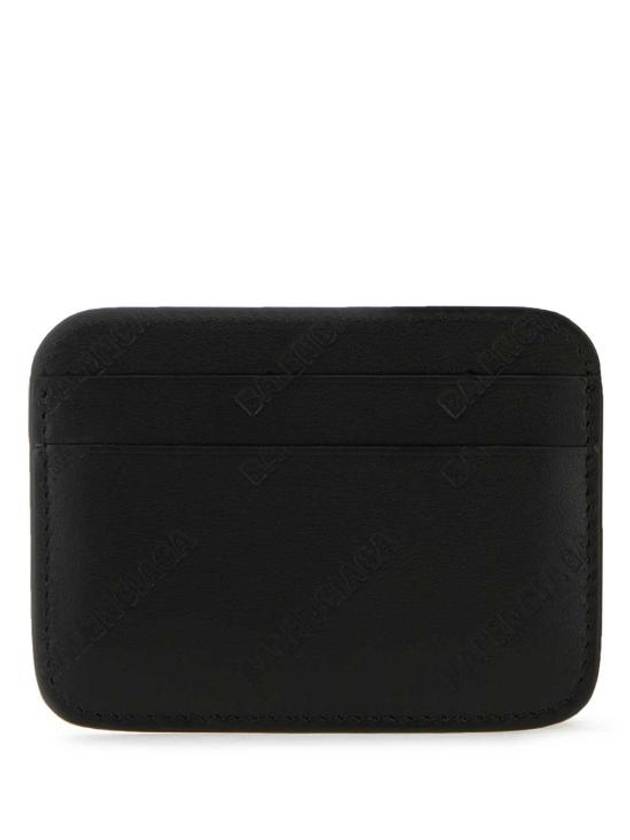 Luxury Balenciaga Trending 2025 Embossed Logo Card Wallet Black