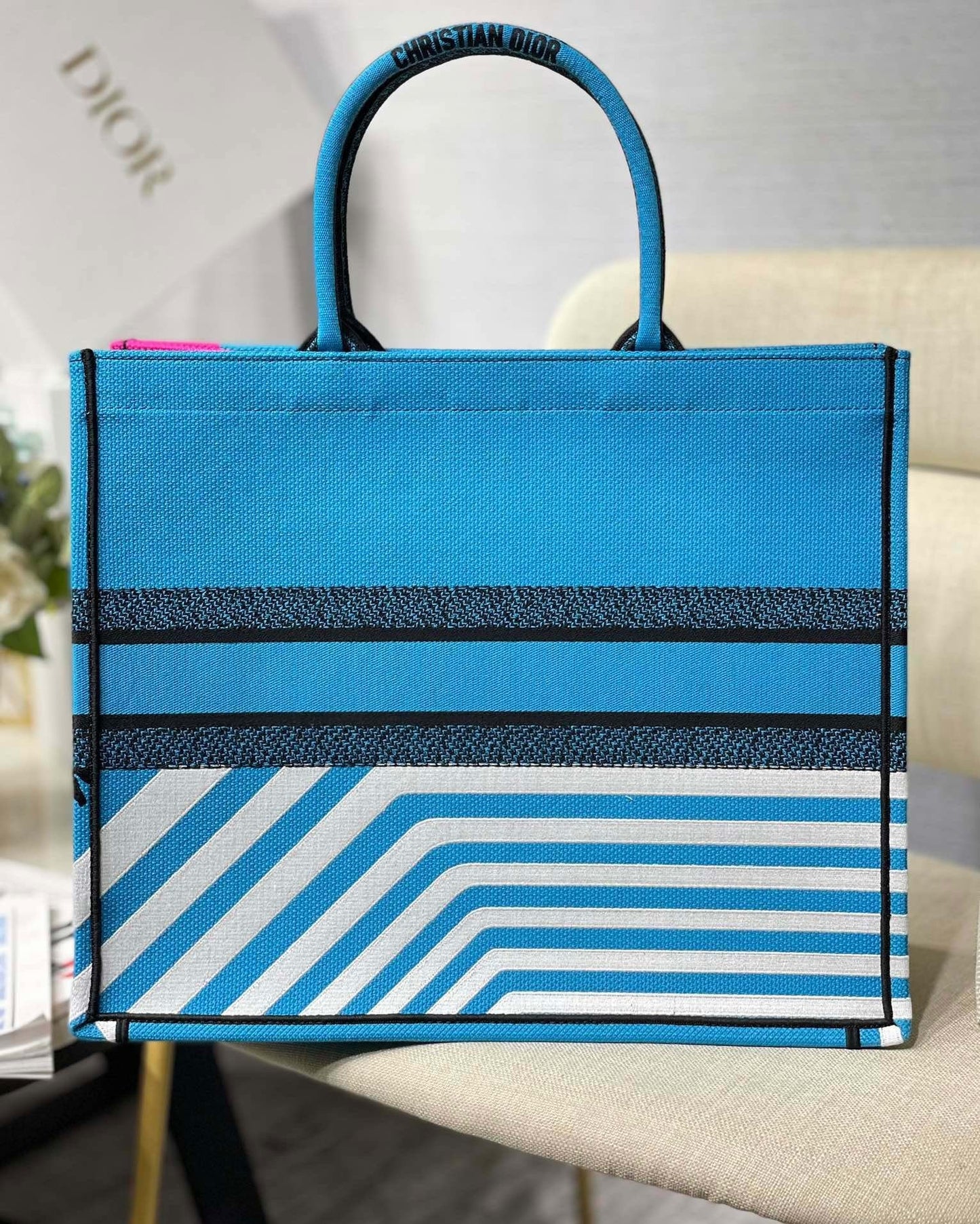 Top Quality Large Book Tote Blue And Pink, For Women, Womens Handbags 16.5in/42cm CD