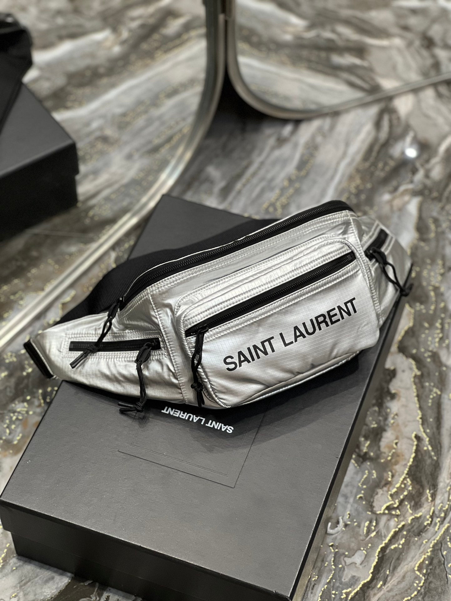 YSSL Nuxx Crossbody Bag Sliver For Women, Women’s Bags 9.8in/25cm YSL