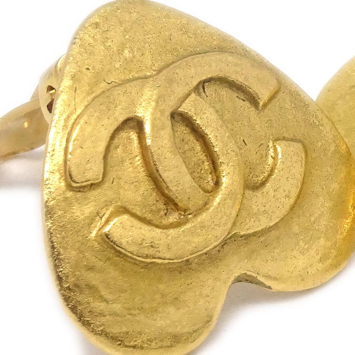 Chanel 1995 Heart Earrings Gold Small