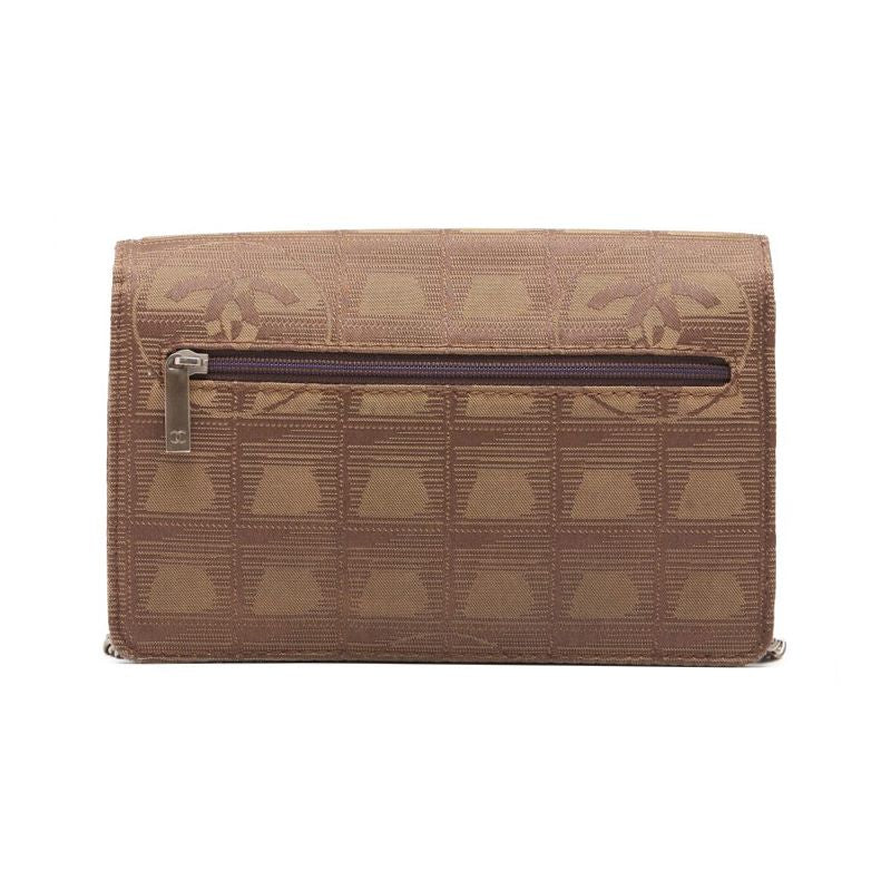 CHANEL  label chain wallet ram s x canvas brown (silver g) shoulder bag mini shoulder bag ladies bag ladies bag hybrid ? Ship?  handbags