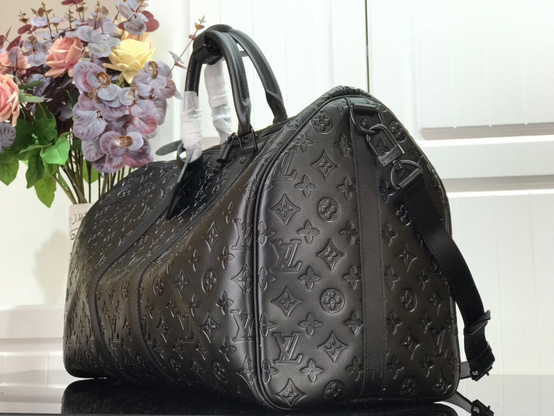 Top Quality Keepall Bandoulière 50 Monogram Shadow For Men, Travel Bags 19.7in/50cm Top Quality M44810