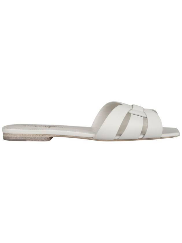 Luxury Saint Laurent Trending 2025 Tribute Smooth Leather Mules White